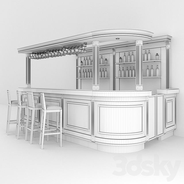 The bar counter. 3DSMax File - thumbnail 3