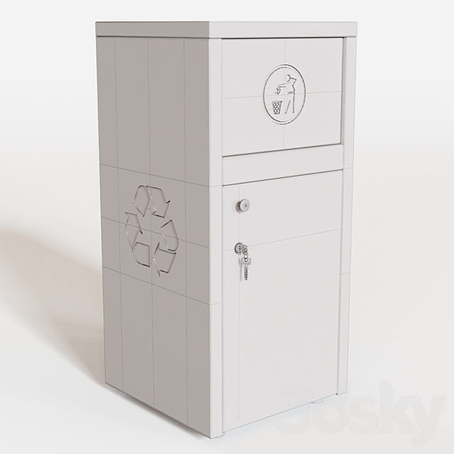 Trash Bin 3DS Max Model - thumbnail 5