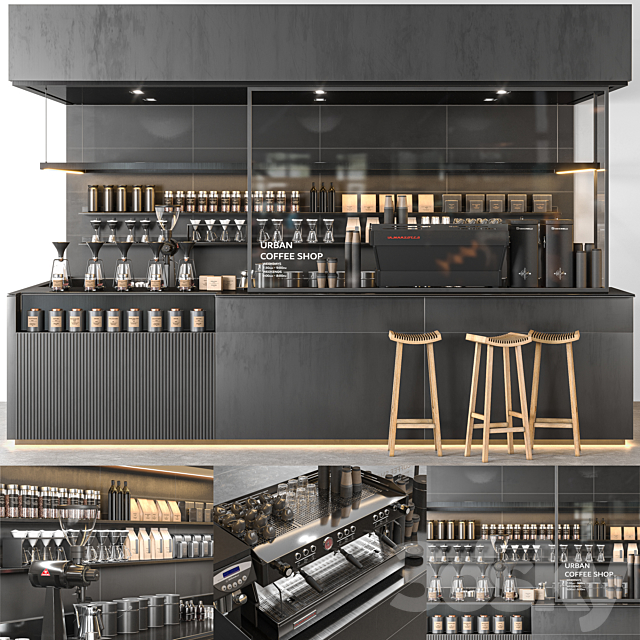 urban coffee shop 3DSMax File - thumbnail 1