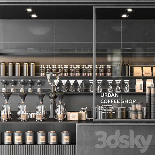 urban coffee shop 3DSMax File - thumbnail 5