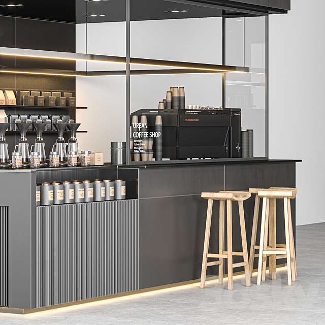 urban coffee shop 3DSMax File - thumbnail 6