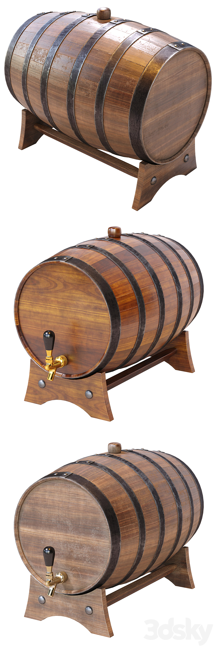 Whiskey Barrels 3DS Max - thumbnail 2