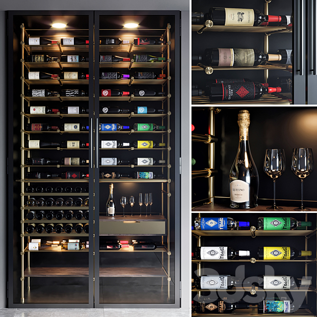 wine shelf 03 3DSMax File - thumbnail 1