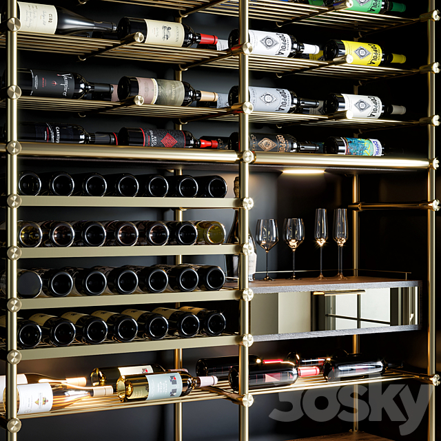 wine shelf 03 3DSMax File - thumbnail 2