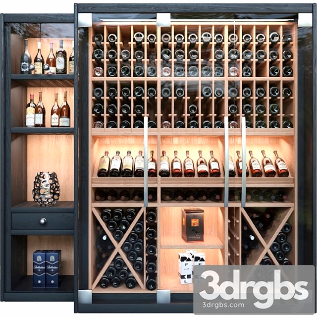 Wine shop. wine alcohol 3dsmax Download - thumbnail 1