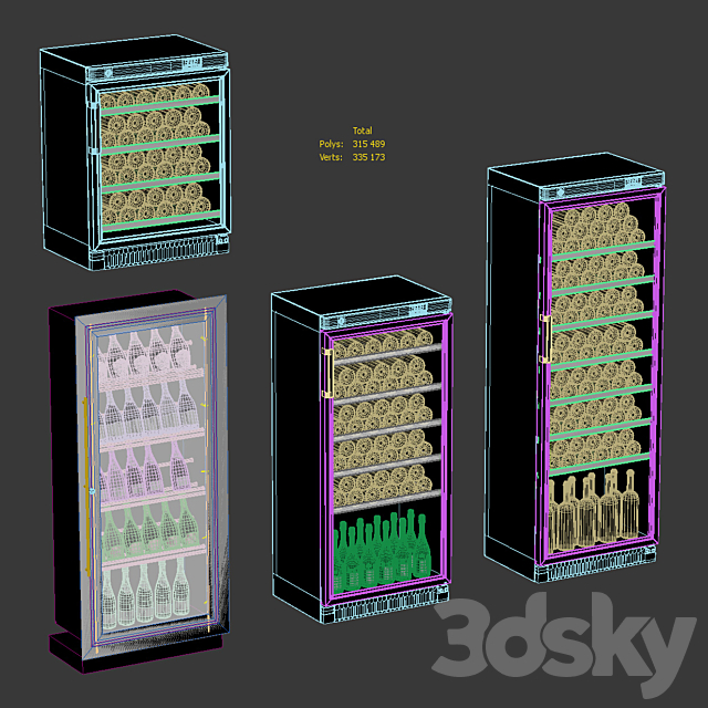 Wine showcase-refrigerators POZIS. 4 models 3DS Max Model - thumbnail 4