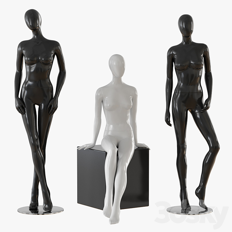 Abstract female mannequin 3DS Max - thumbnail 1