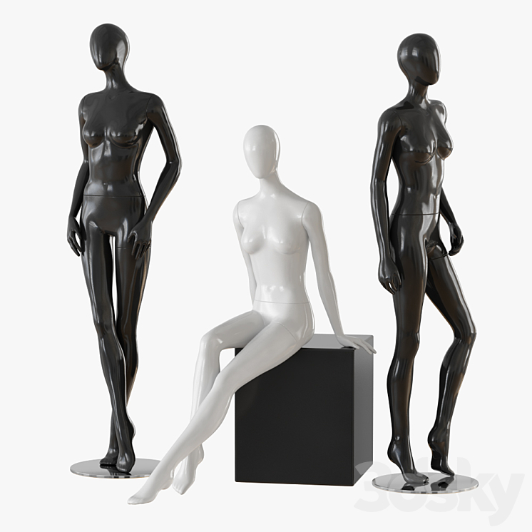 Abstract female mannequin 3DS Max - thumbnail 2