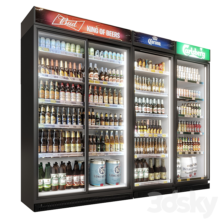 Beer fridge 3DS Max Model - thumbnail 2