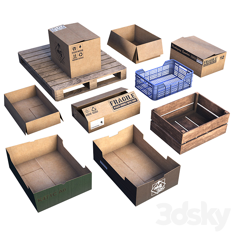 Box set LOW POLY 3DS Max - thumbnail 1