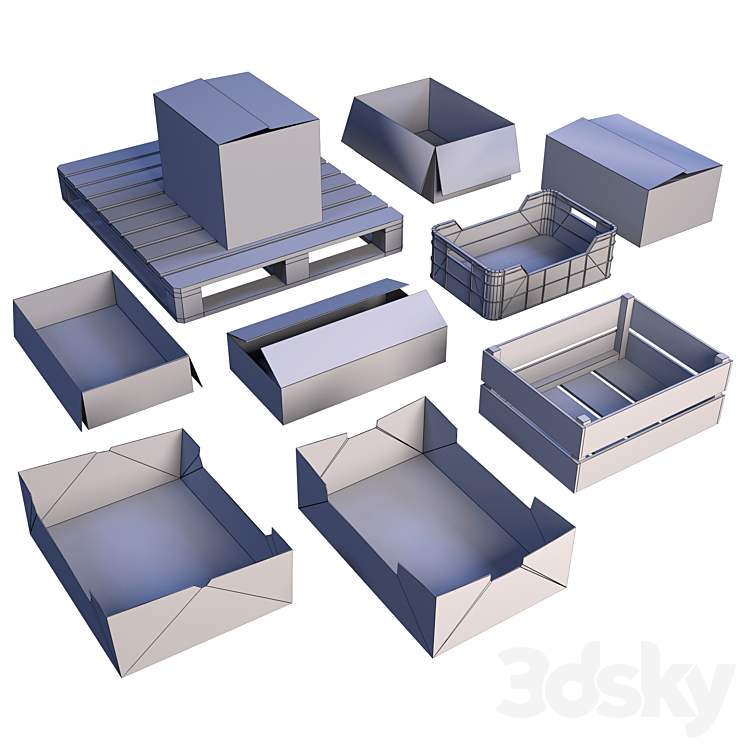 Box set LOW POLY 3DS Max - thumbnail 2