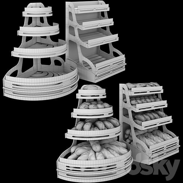 Bread Rack 3DS Max Model - thumbnail 3