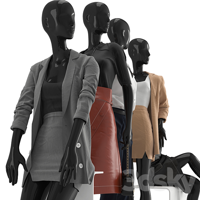 Business suits for women 3DSMax File - thumbnail 3