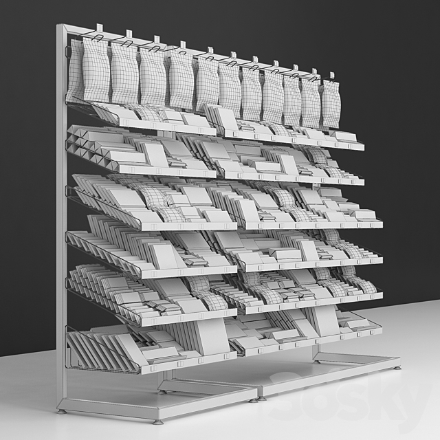 Checkout racks with filling. 3DS Max Model - thumbnail 3