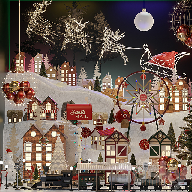 Christmas toy store showcase 3ds Max - thumbnail 3