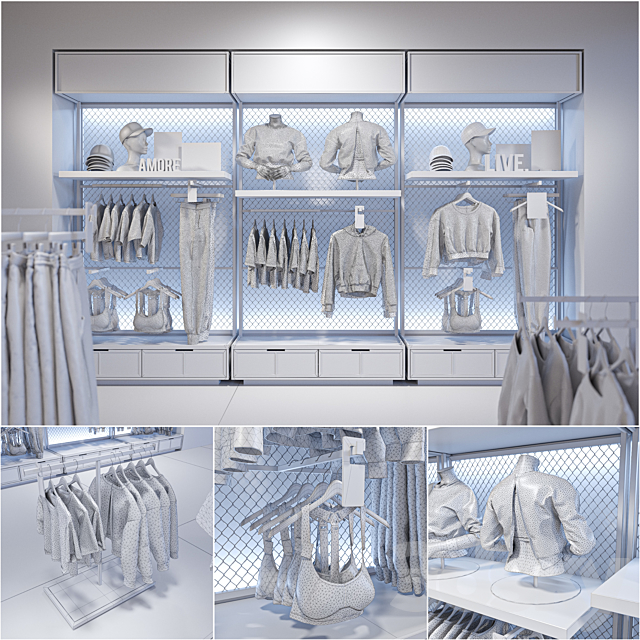 Clothes shop athletic wear 01 3DS Max Model - thumbnail 3