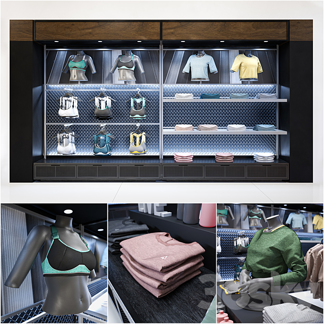 Clothes shop athletic wear 02 3DS Max Model - thumbnail 2