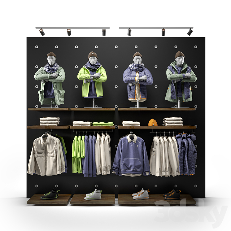 clothes shop outdoor clothing 01 3DS Max Model - thumbnail 1