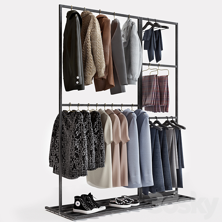 Clothes store hanger 3DS Max - thumbnail 2