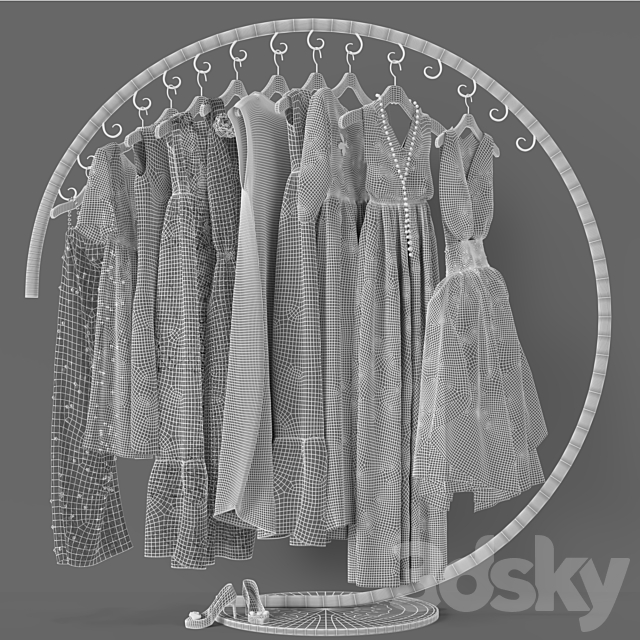 clothesstore hanger 16 3DS Max Model - thumbnail 4