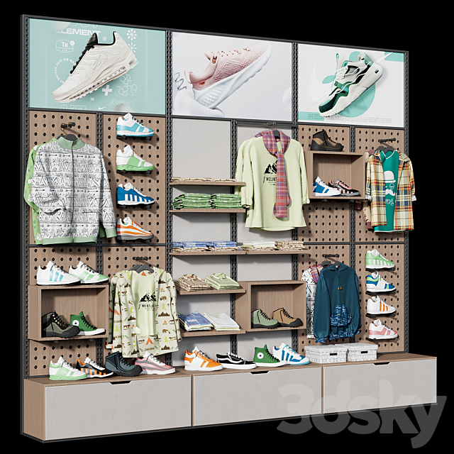 Clothestore hanger 20 3ds Max - thumbnail 1