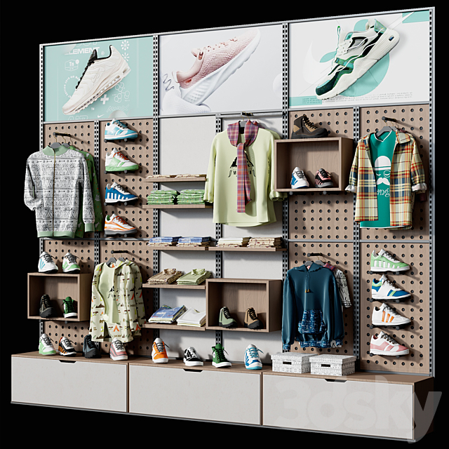 Clothestore hanger 20 3ds Max - thumbnail 3