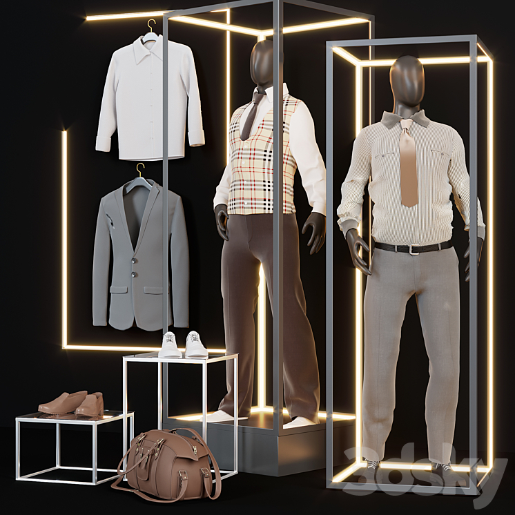 Clothing store showcase 3 3DS Max - thumbnail 2