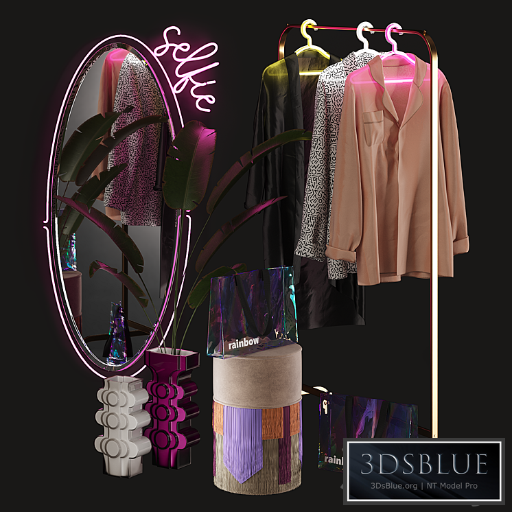 Clothing store window display set 3DS Max - thumbnail 3