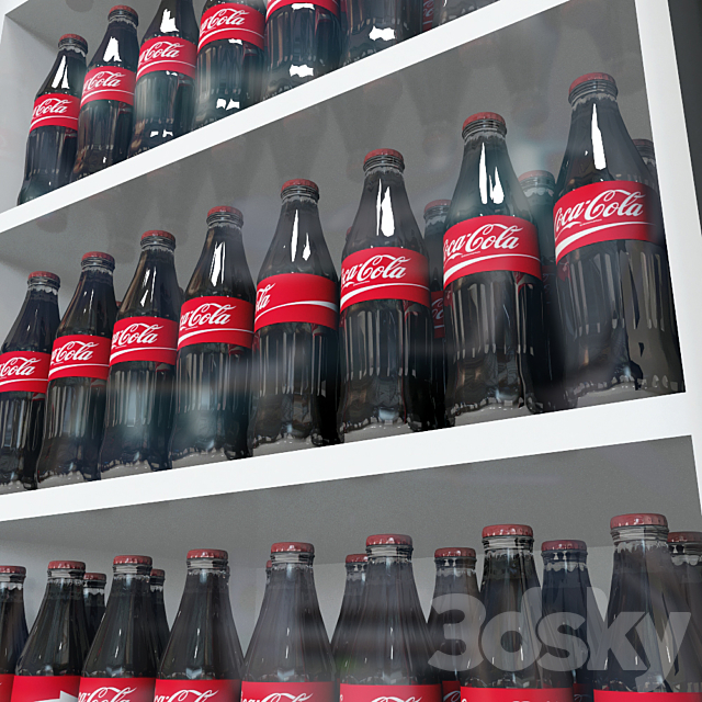 Coca-Cola Undercounter Drinks Cooler 3DS Max Model - thumbnail 3