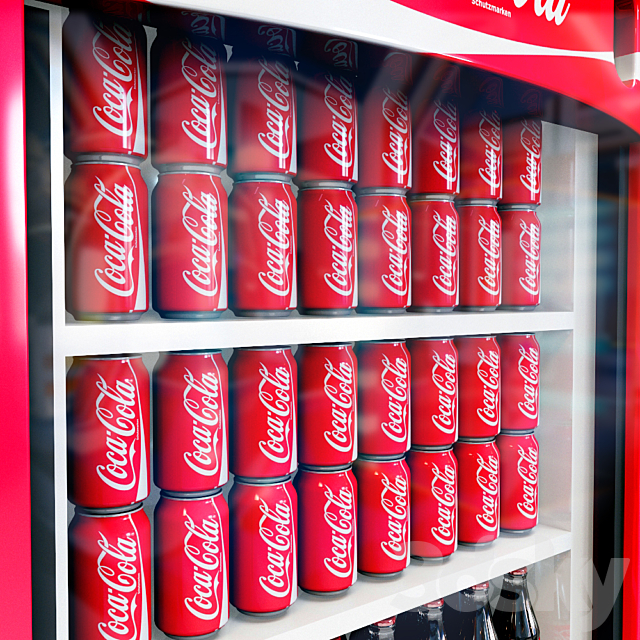 Coca-Cola Undercounter Drinks Cooler 3DS Max Model - thumbnail 4