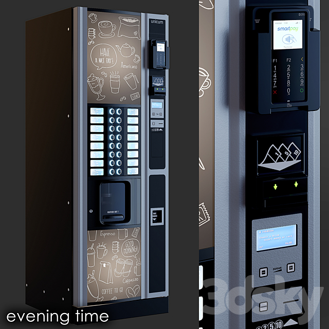 Coffee machine. Vending machine 3DS Max Model - thumbnail 6