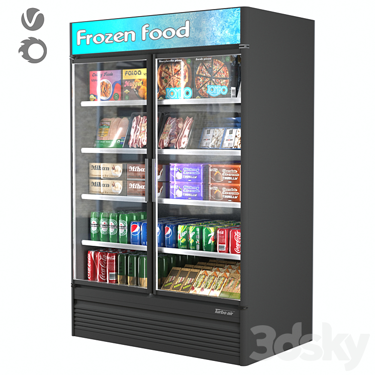 commercial refrigerator – turbo air 3DS Max Model - thumbnail 1