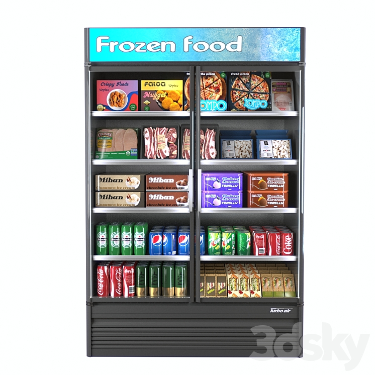 commercial refrigerator – turbo air 3DS Max Model - thumbnail 2