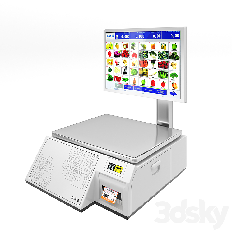 Commercial scales CAS with touch screen 3DS Max Model - thumbnail 1