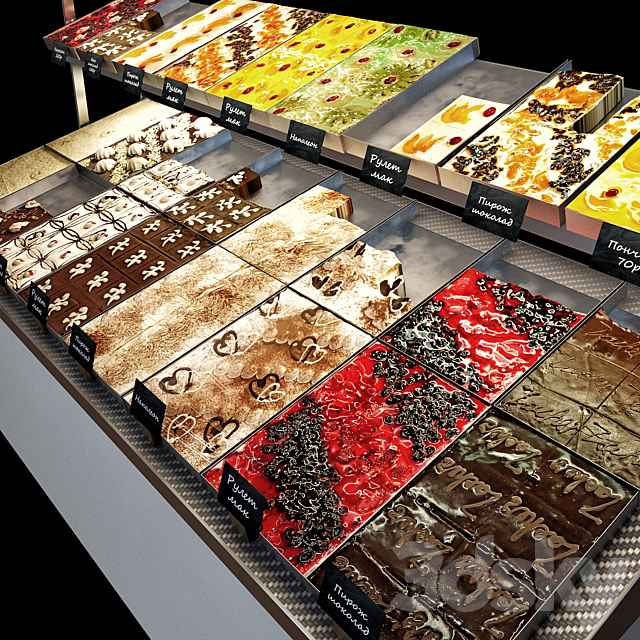 Confectionery showcase 3DS Max Model - thumbnail 2