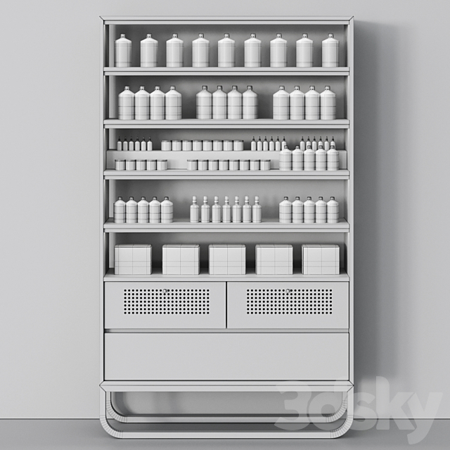 Cosmetic set with chest of drawers and shelves 2 3DSMax File - thumbnail 2