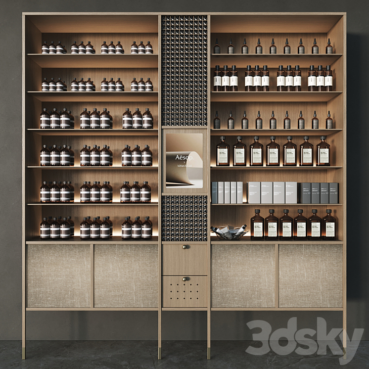 Cosmetic set with chest of drawers and shelves 3DS Max Model - thumbnail 1