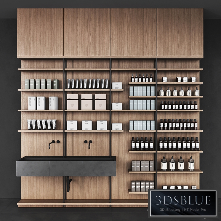 Cosmetic set wooden shelving 3DS Max - thumbnail 3