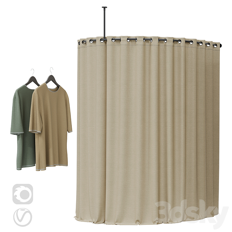 Dressing room (3 options) 3DS Max Model - thumbnail 2