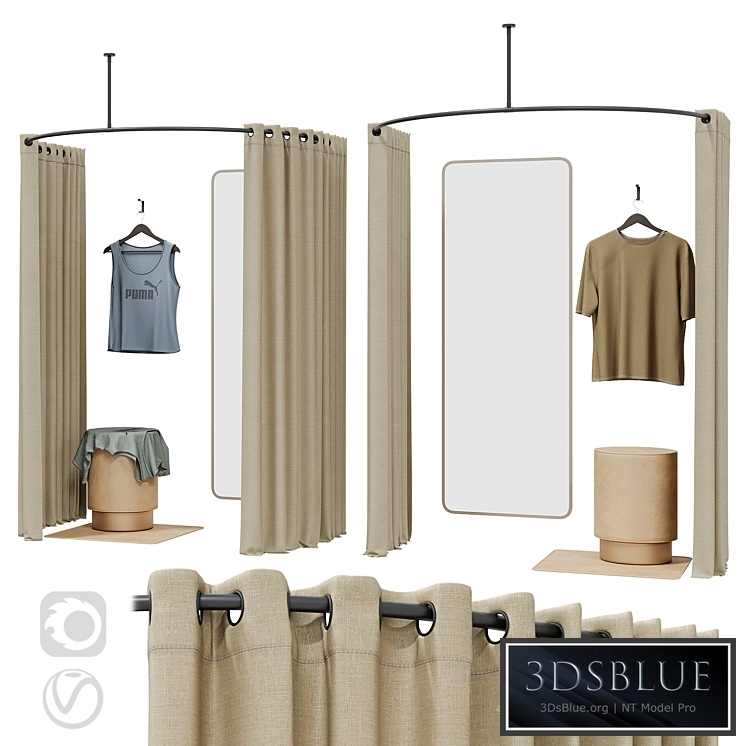 Dressing room (3 options) 3DS Max - thumbnail 3