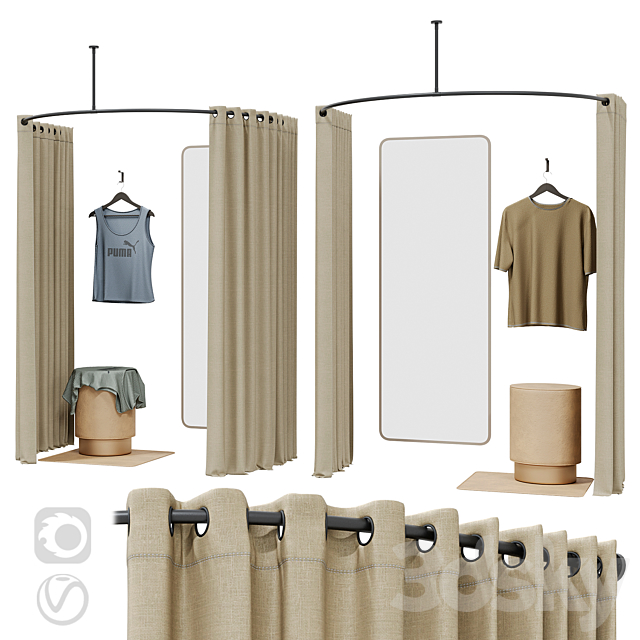 Dressing room (3 options) 3DSMax File - thumbnail 1