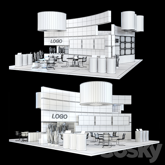 Exhibition stand 3ds Max - thumbnail 2