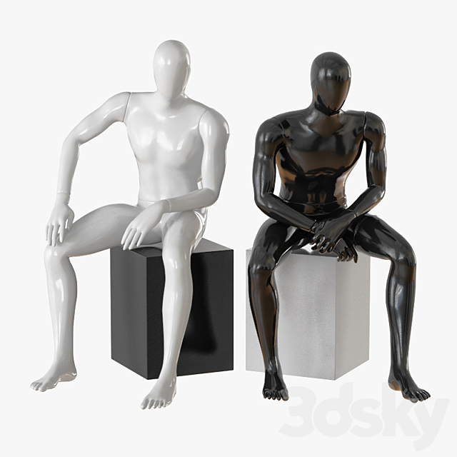 Faceless male mannequin 09 3ds Max - thumbnail 1