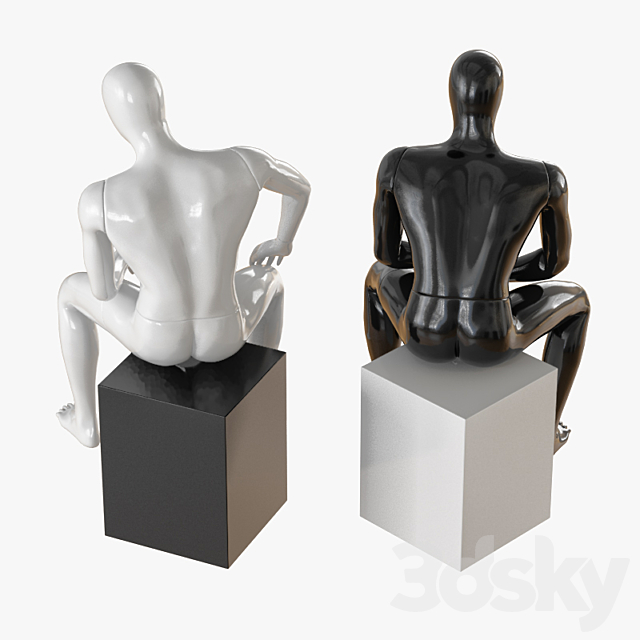 Faceless male mannequin 09 3ds Max - thumbnail 3