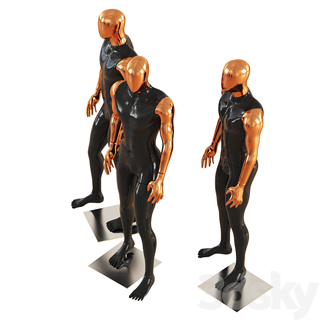 Faceless male mannequins 42 3DSMax File - thumbnail 3