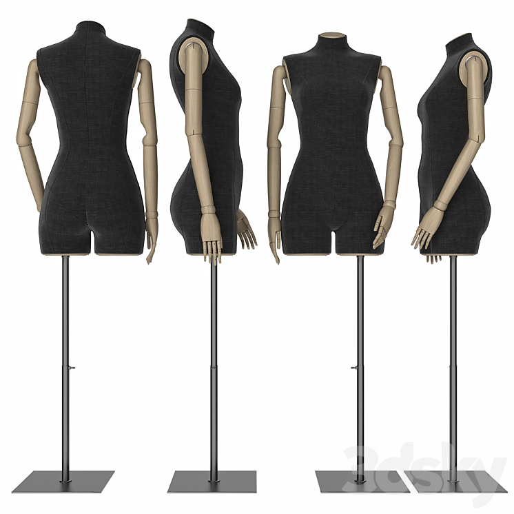 female mannequin 3DS Max - thumbnail 2