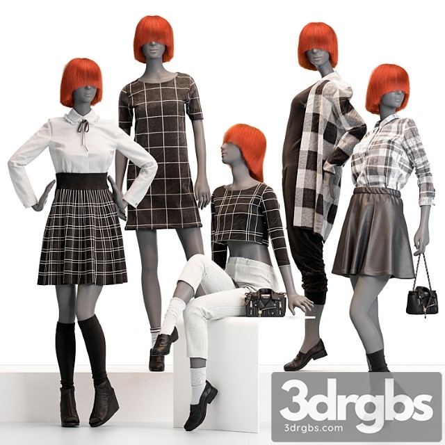 Female mannequins with clothes 3dsmax Download - thumbnail 1