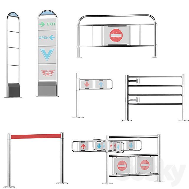 Fence Entrance system fence 3DS Max Model - thumbnail 2