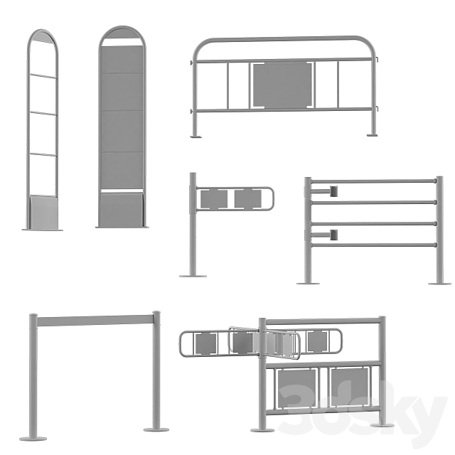Fence Entrance system fence 3DS Max Model - thumbnail 4