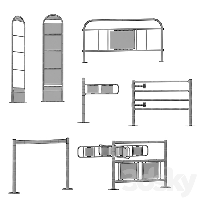 Fence Entrance system fence 3DS Max Model - thumbnail 5